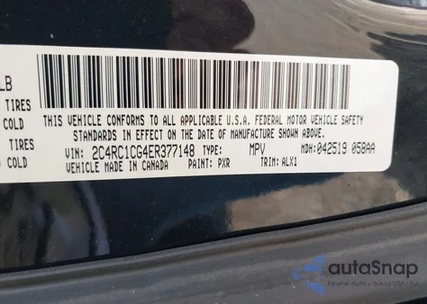 2014 Chrysler Town & Country Touring-L z USA, uszkodzony, nr VIN 2C4RC1CG4ER377148